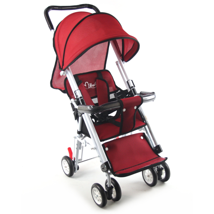 S-Baby 第三代五點式安全帶輕便型推車(可變座椅)--紅