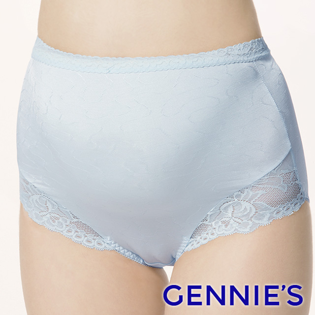 Gennies奇妮 010系列-舒適透氣質感孕婦高腰內褲-水藍(TB15)