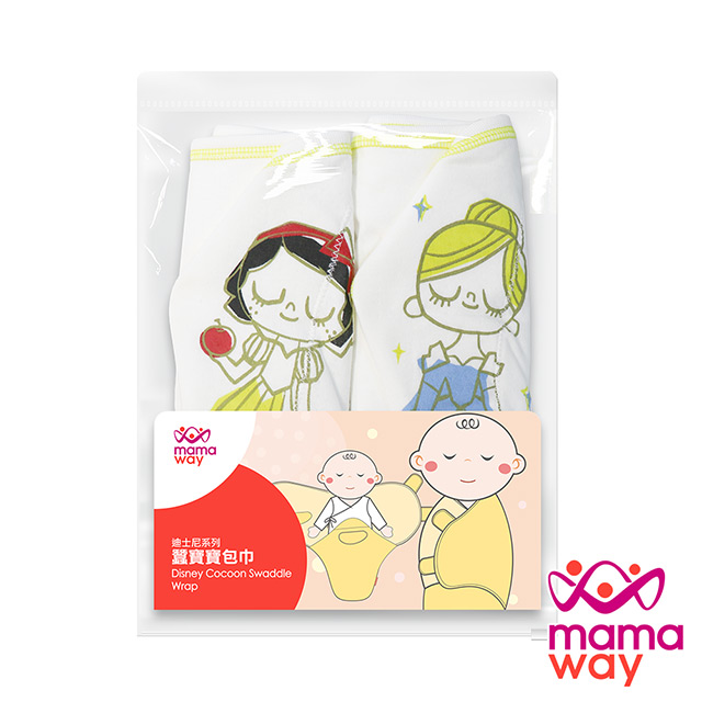 【mamaway 媽媽餵】迪士尼系列(公主系列)蠶寶寶包巾組(2入)