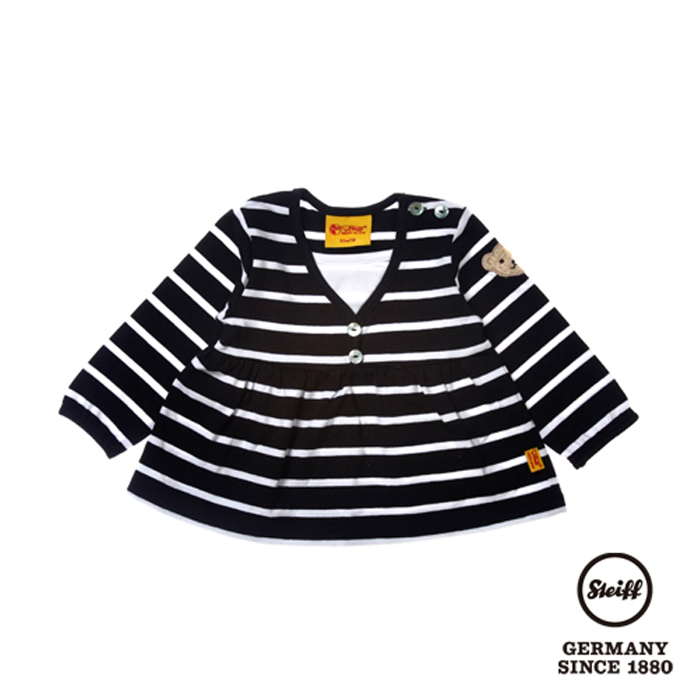 STEIFF德國精品童裝 - 長袖 條紋 T恤衫 黑/白(31上衣/外套)