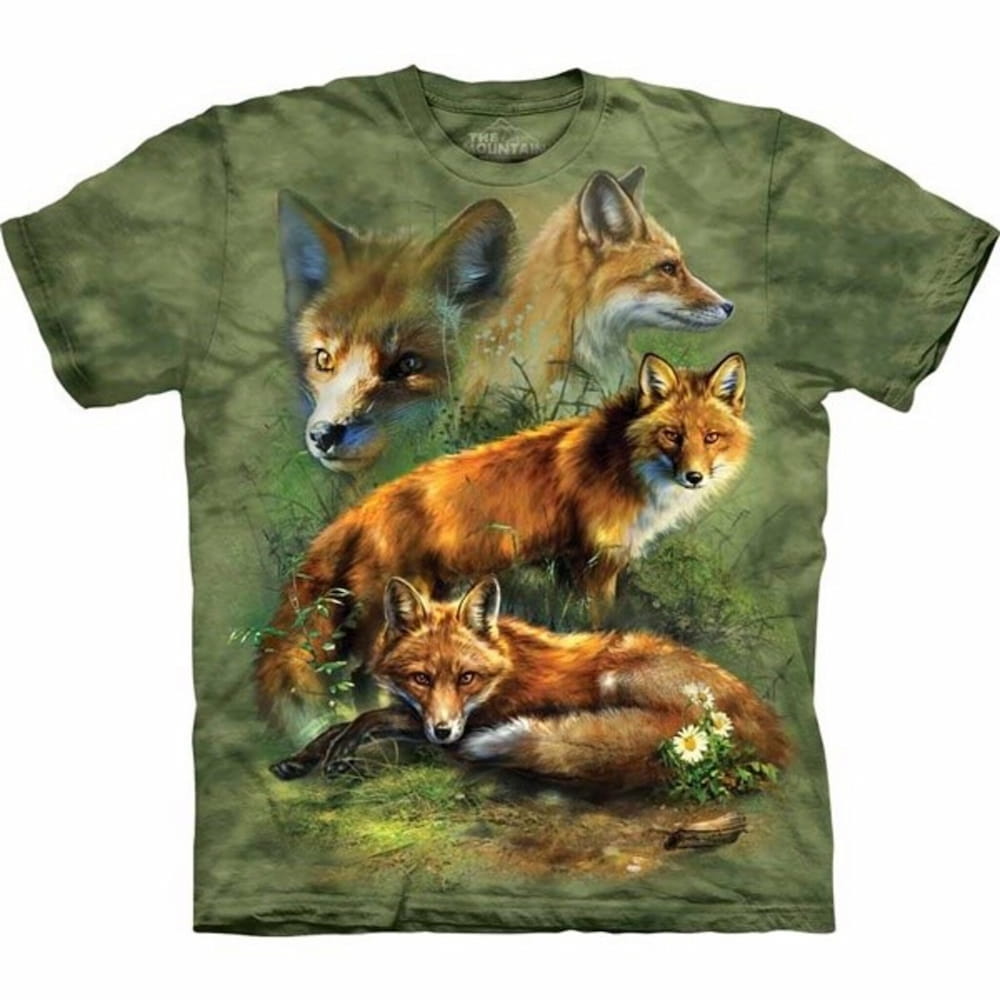 『摩達客』(現貨) 美國進口【The Mountain】自然純棉系列 紅狐群 T恤