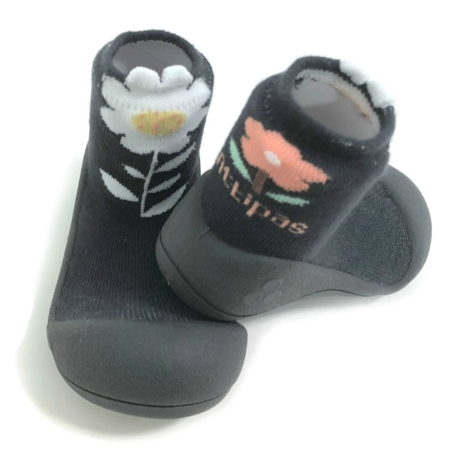 韓國Attipas襪型學步鞋-黑色小花