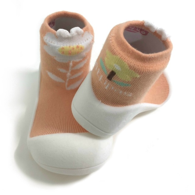 韓國Attipas襪型學步鞋-粉菊小花