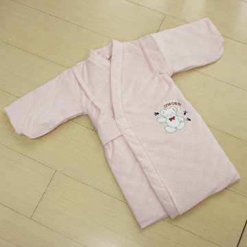 GMP BABY 寶貝保暖抖熊毛巾布鋪棉和服~1件粉色