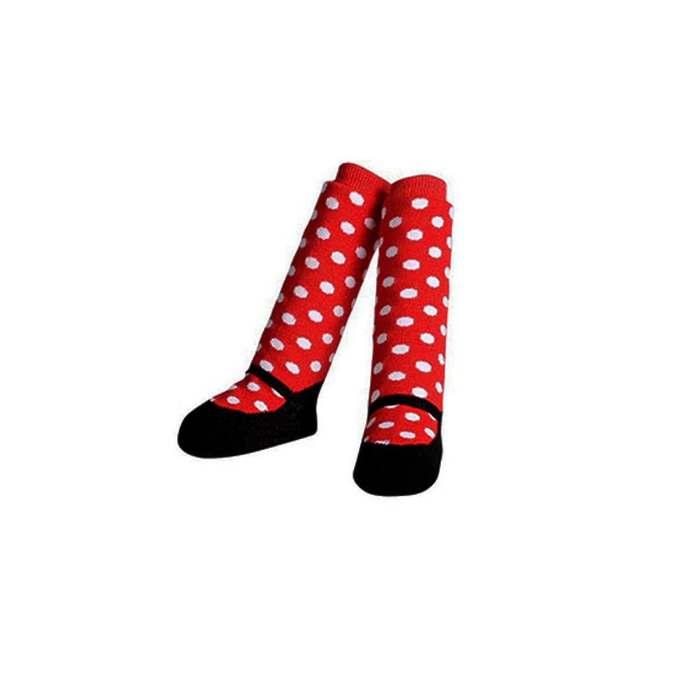 美國 Jazzy Toes 時尚造型棉襪單入組_俏皮點點紅襪(JTNH-02)