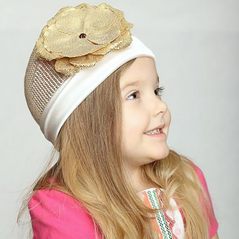 美國Jamie Rae 女童/女寶寶時尚金色軟帽/亮粉金玫瑰(JRCSG01)