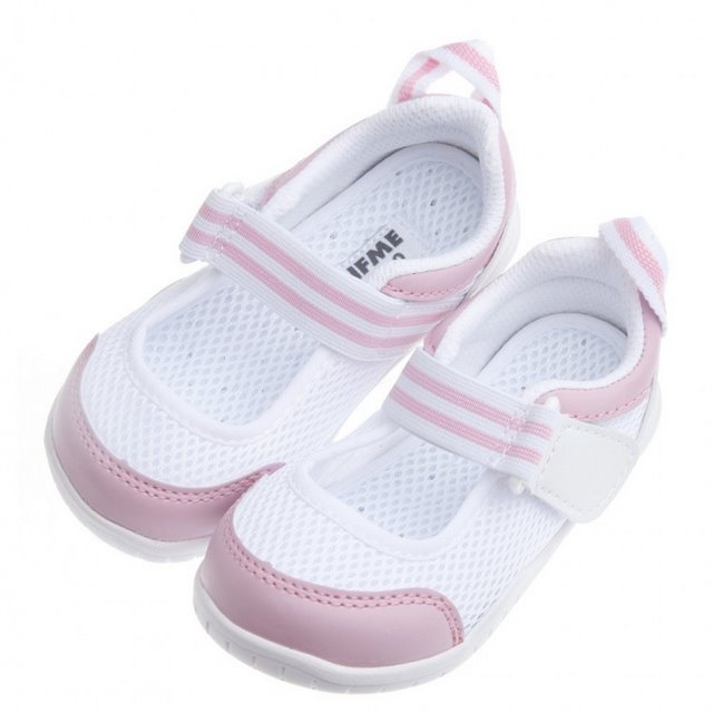 【布布童鞋】日本IFME夏日粉白透氣網布機能室內鞋(PBR393G)
