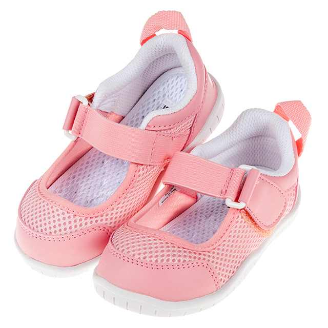 《布布童鞋》日本IFME透氣網布粉紅色兒童機能室內鞋(15~19公分) [ P9V801G