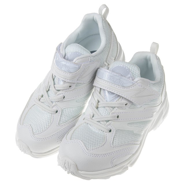 【布布童鞋】Moonstar日本白色3E寬楦兒童機能運動鞋(I8M011M)
