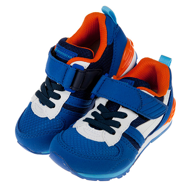 《布布童鞋》Moonstar日本Hi系列藍色兒童機能運動鞋(15~21公分) [ I9YS21B