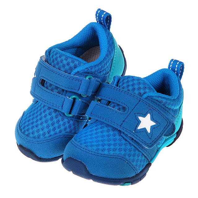 《布布童鞋》Moonstar日本水藍之星透氣止滑寶寶機能學步鞋(12~14.5公分) [ I0B887B