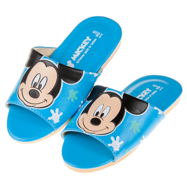 《布布童鞋》Disney迪士尼米奇藍色台灣製兒童室內拖鞋(18~22公分) [ Y7Y686B
