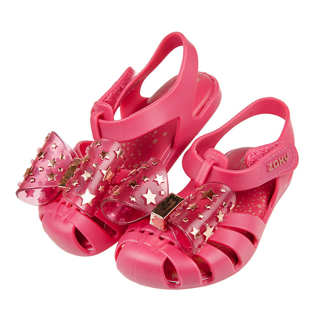 《布布童鞋》ZAXY幻想曲桃紅色蝴蝶結兒童護趾涼鞋香香鞋(14~17.5公分) [ U0C161H