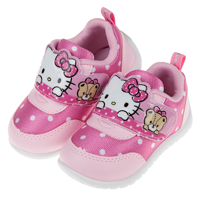 《布布童鞋》HelloKitty凱蒂貓繽紛點點桃色小熊兒童休閒鞋(14~18公分) [ C9R839H
