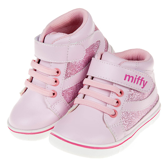 《布布童鞋》Miffy米飛兔閃亮粉色寶寶皮革靴(13.5~15.5公分) [ L9U017G