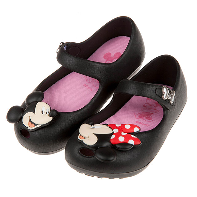 《布布童鞋》Disney迪士尼米奇米妮童年玩伴黑色輕便公主涼鞋(14~19公分) [ D0F203D