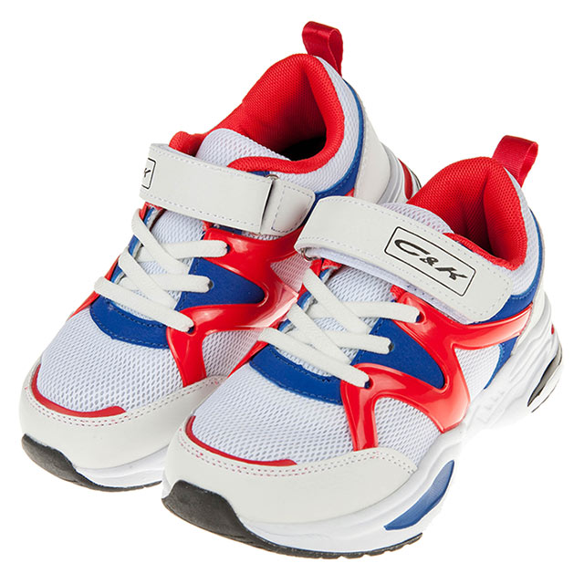 《布布童鞋》不敗流行款經典藍紅白透氣兒童運動鞋(22~24.5公分) [ T9V528M