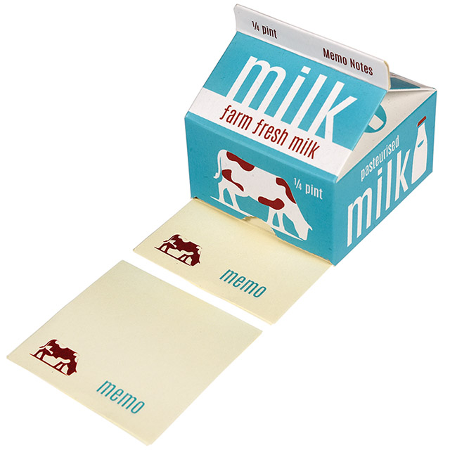 英國 Rex London 牛奶盒造型便條紙_大乳牛_RL27421