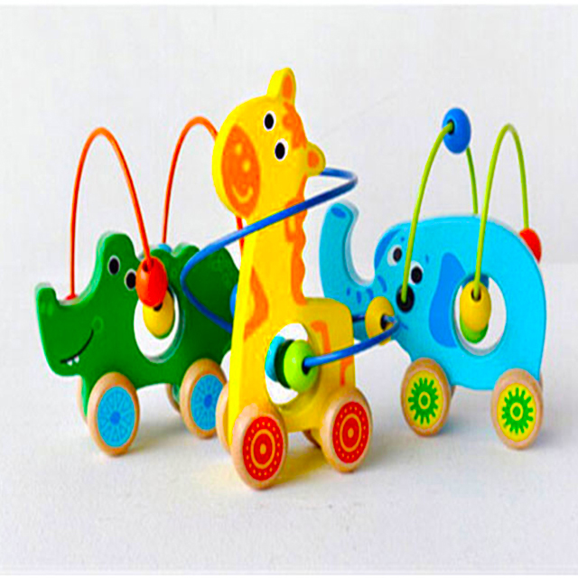 木製可愛動物繞珠早教益智玩具 (三款可選)
