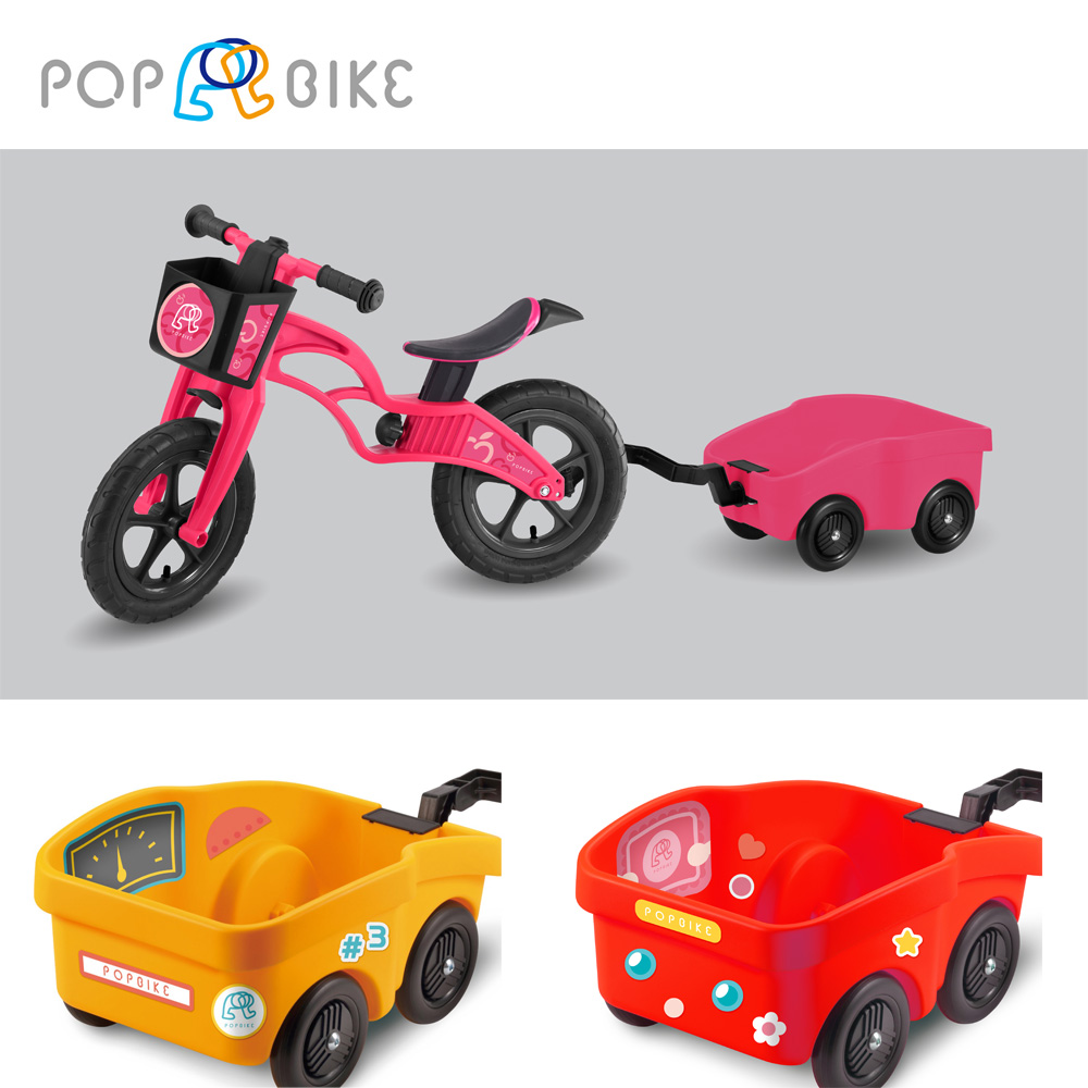 【BabyTiger虎兒寶】POPBIKE 兒童平衡滑步車專用配件 - 拖車 POP BIKE TRALIER - 紅色