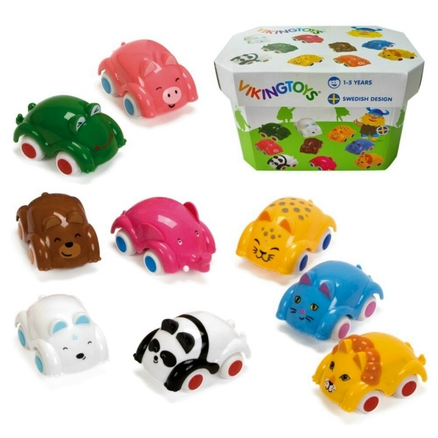 瑞典Viking Toys維京玩具-動物小車(9入/盒)