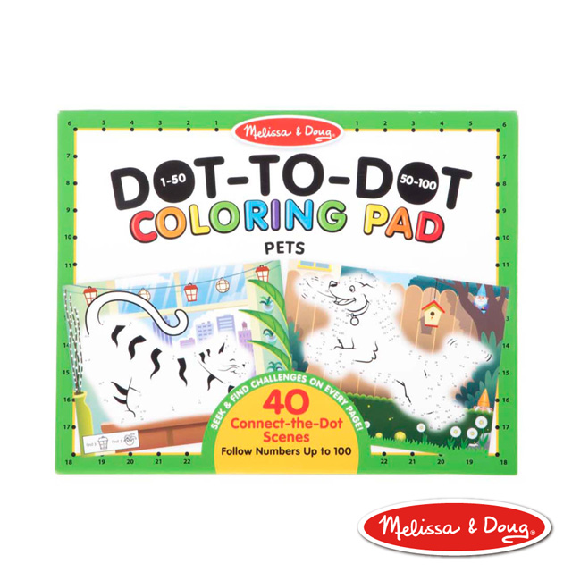 美國瑪莉莎 Melissa & Doug 大型兒童繪本- 點點著色本-寵物
