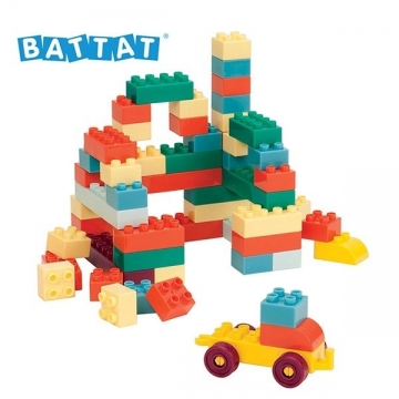 【美國 B.Toys 感統玩具】樂部落積木拖車_Battat系列