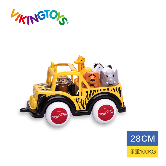 【瑞典 Viking toys】Jumbo動物吉普車-28cm