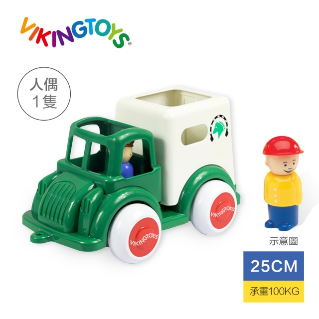 【瑞典 Viking toys】Jumbo德克小馬車(含1只人偶2只馬)-25cm