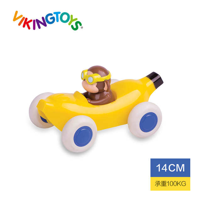 【瑞典 Viking toys】動物賽車手-香蕉猴子-14cm