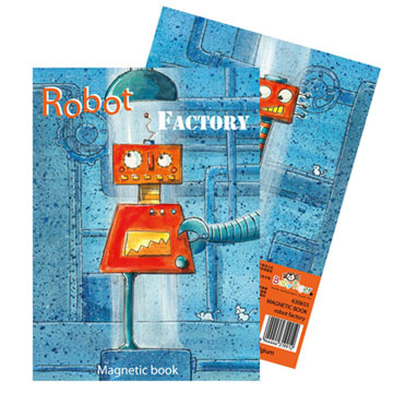 【Babytiger虎兒寶】比利時 Egmont Toys 艾格蒙繪本風口袋遊戲磁鐵書 - 機器人工廠