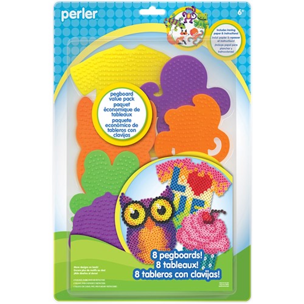 《Perler拼拼豆豆》八入世界之窗造型模型板組合(猴子、樹蛙、章魚、爬蟲、T恤、蛋糕、貓頭鷹、門窗)