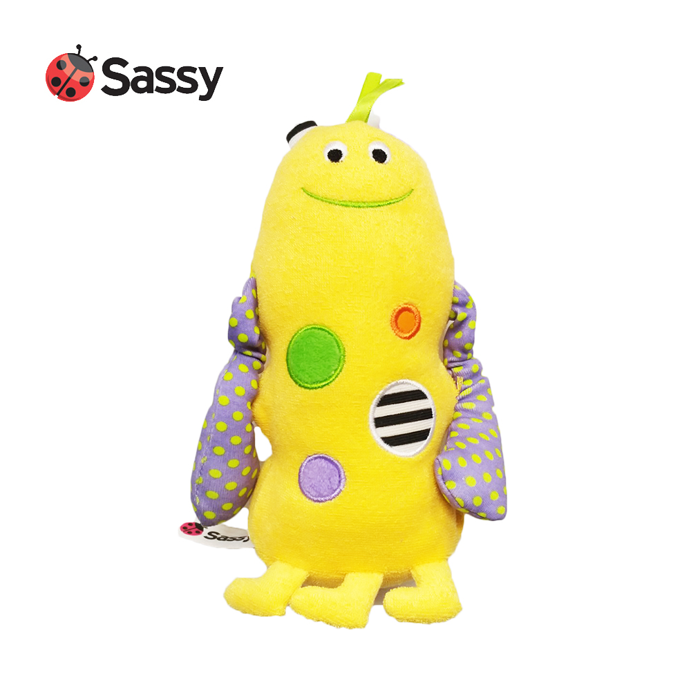 美國 Sassy小怪獸搖鈴安撫玩偶 -黃色 長手拉里
