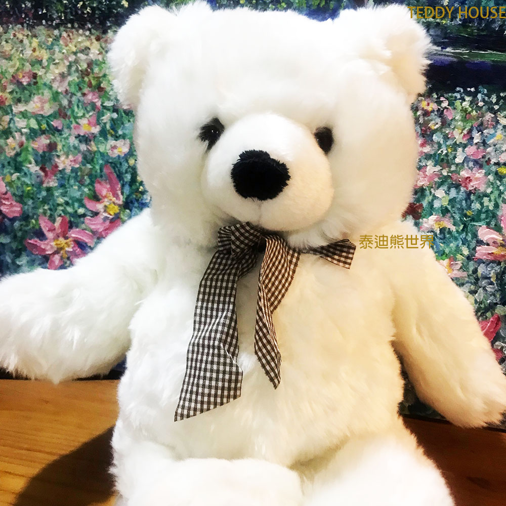 【TEDDY HOUSE】泰迪熊世界可愛胖胖軟毛熊(白) 超柔軟的哦 附許願卡