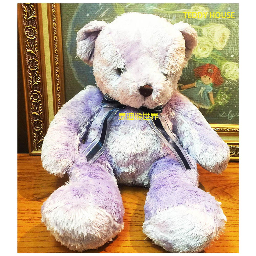 【TEDDY HOUSE】泰迪熊世界TEDDY BEAR絲質軟毛熊(紫色)~如天然絲般超柔軟精品泰迪熊~!附許願卡