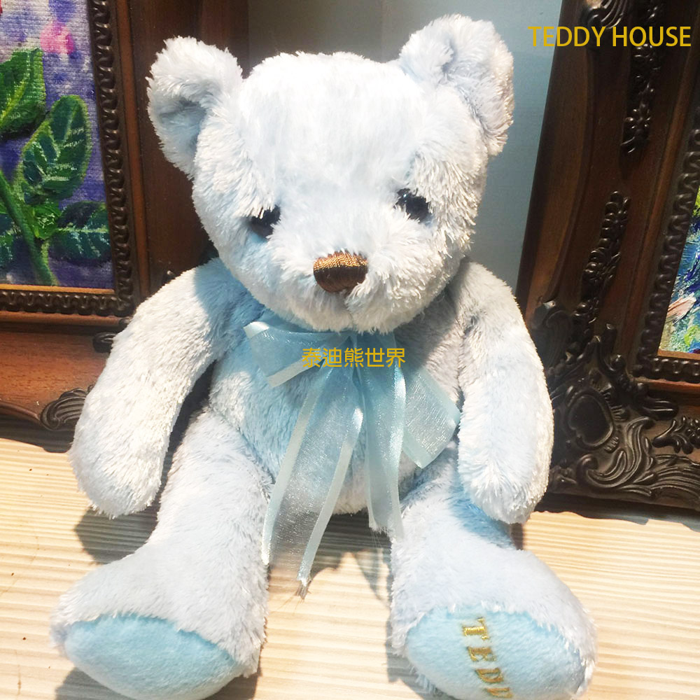 【TEDDY HOUSE】nice teddy 可愛絲質軟毛小泰迪熊藍色(正牌有靈氣好運泰迪熊)