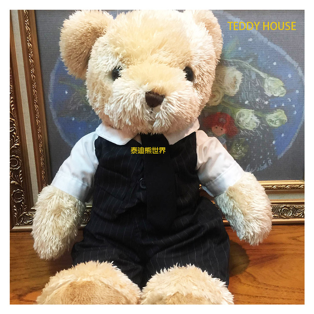【TEDDY HOUSE】西裝紳士泰迪熊許願熊，好運，心想事成，富有靈氣，好運陪伴