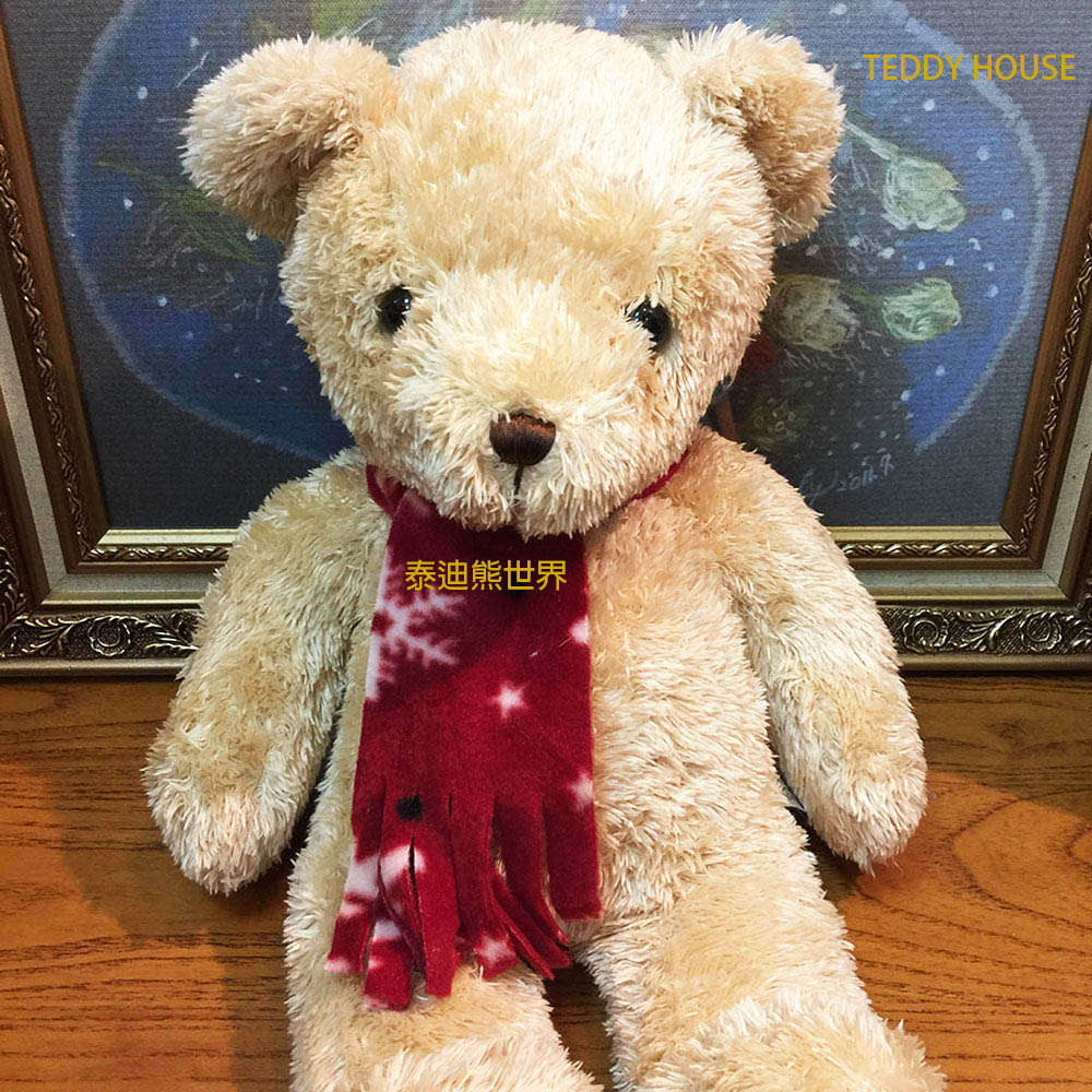 【TEDDY HOUSE】泰迪熊 TEDDY BEAR圍巾泰迪熊(大棕)~超柔軟超讚~給心愛寶貝最佳陪伴