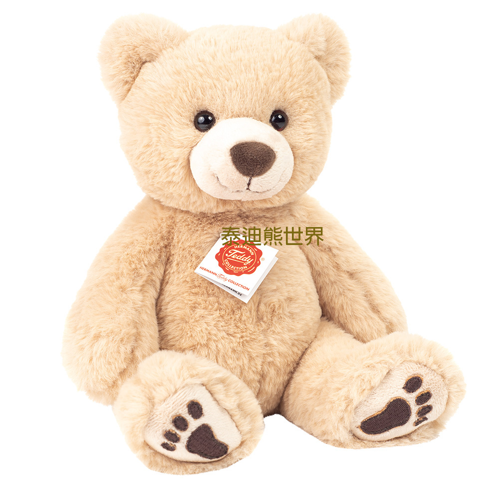 德國製造進口Hermann Teddy可愛軟毛泰迪熊(淺棕) 德國第一品牌百年歷史(金紅標.赫爾曼泰迪)