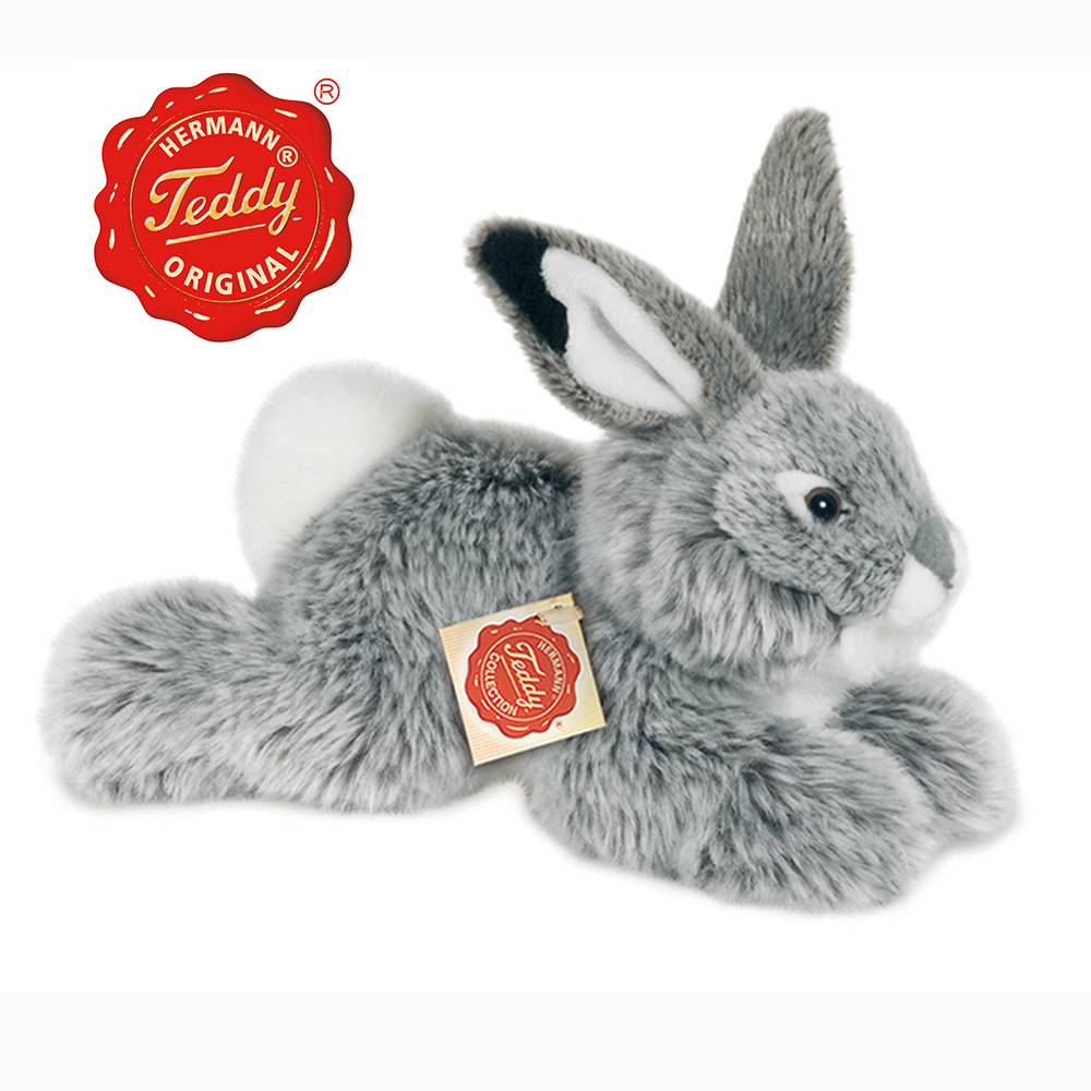 德國製造進口Hermann Teddy可愛長毛趴灰兔，全球限量600隻。