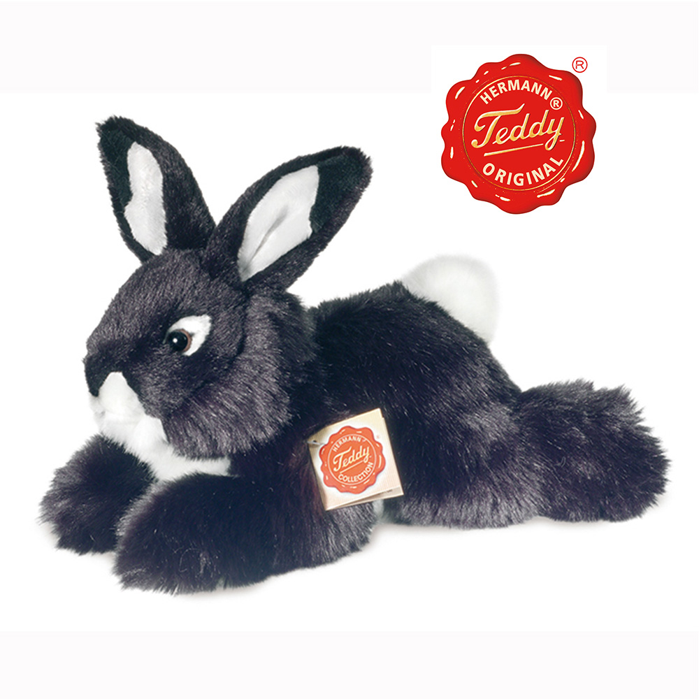 德國製造進口Hermann Teddy可愛長毛趴黑兔，全球限量600隻。