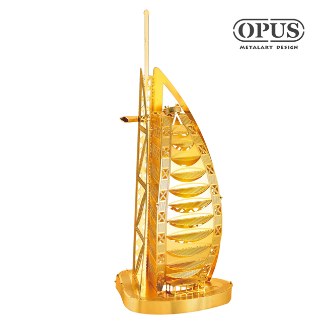 【OPUS東齊金工】智慧3D立體金屬拼圖 DIY建築模型益智玩具 金屬微型模型 迷你版 B12238杜拜帆船酒店