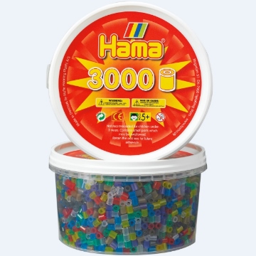 《Hama 拼拼豆豆》3,000顆拼豆補充罐（53號透明混色）