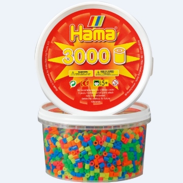 《Hama 拼拼豆豆》3,000顆拼豆補充罐（52號螢彩混色）