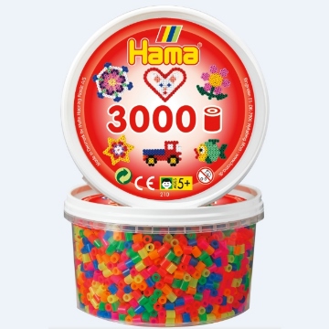 《Hama 拼拼豆豆》3,000顆拼豆補充罐（51號霓虹混色）