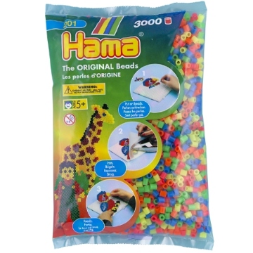《Hama 拼拼豆豆》3,000顆拼豆補充包（52號螢彩混色）
