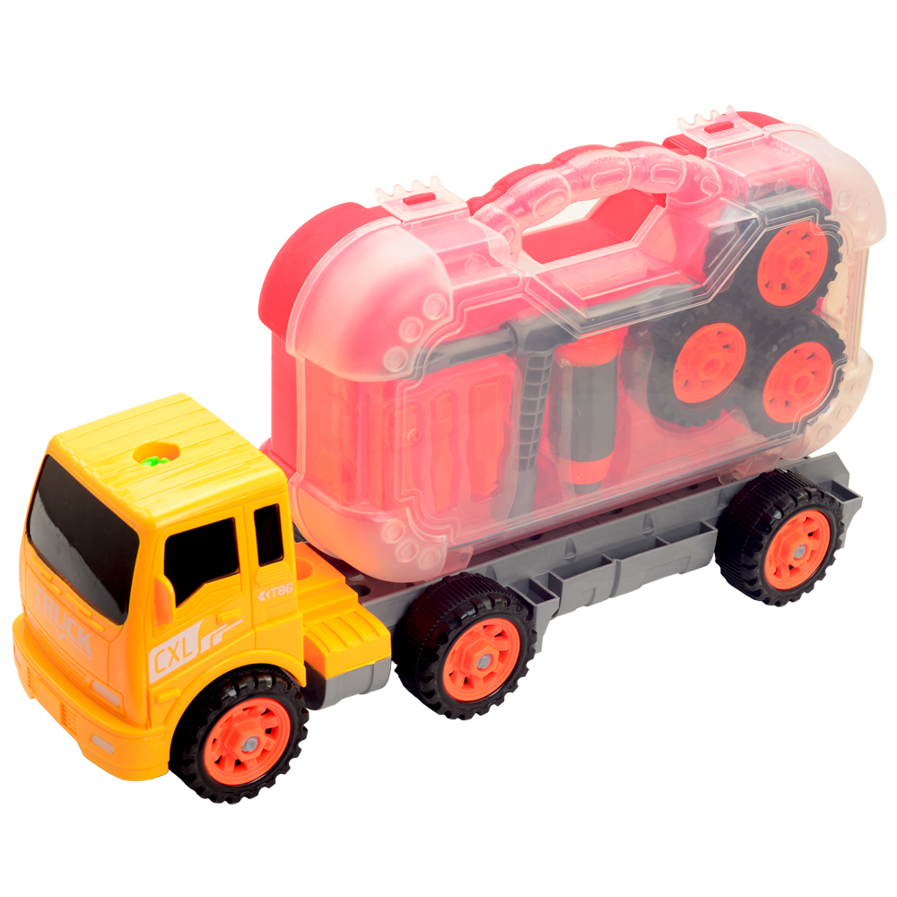 【Construction Truck】可拆活動式手提工具盒拖板車模型