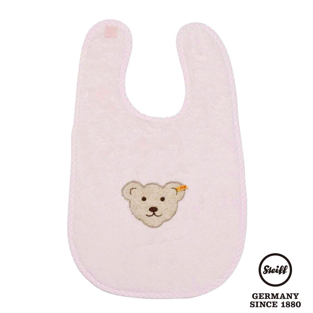 STEIFF德國金耳釦泰迪熊 - 大圍兜 粉色 (61嬰幼兒圍兜)