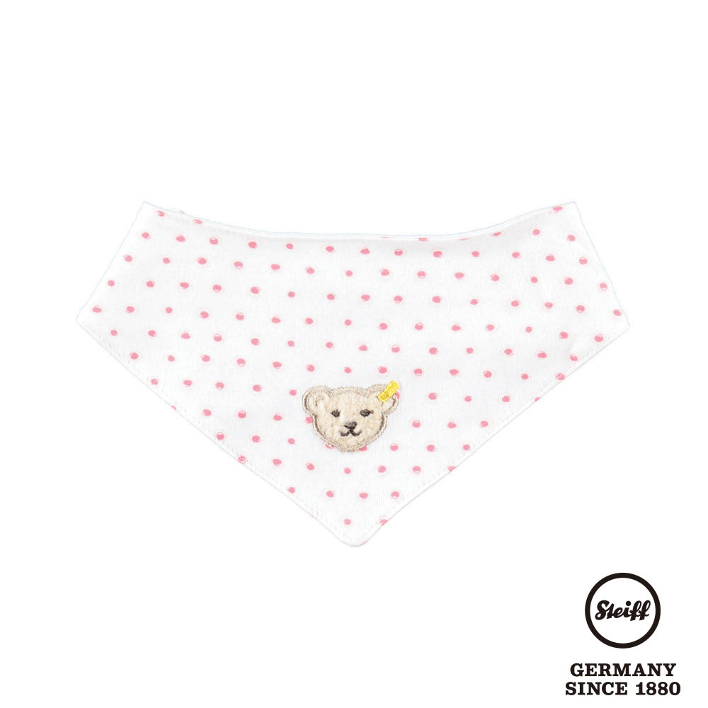 STEIFF德國金耳釦泰迪熊 - 點點 小領巾 口水巾 (61嬰幼兒圍兜)