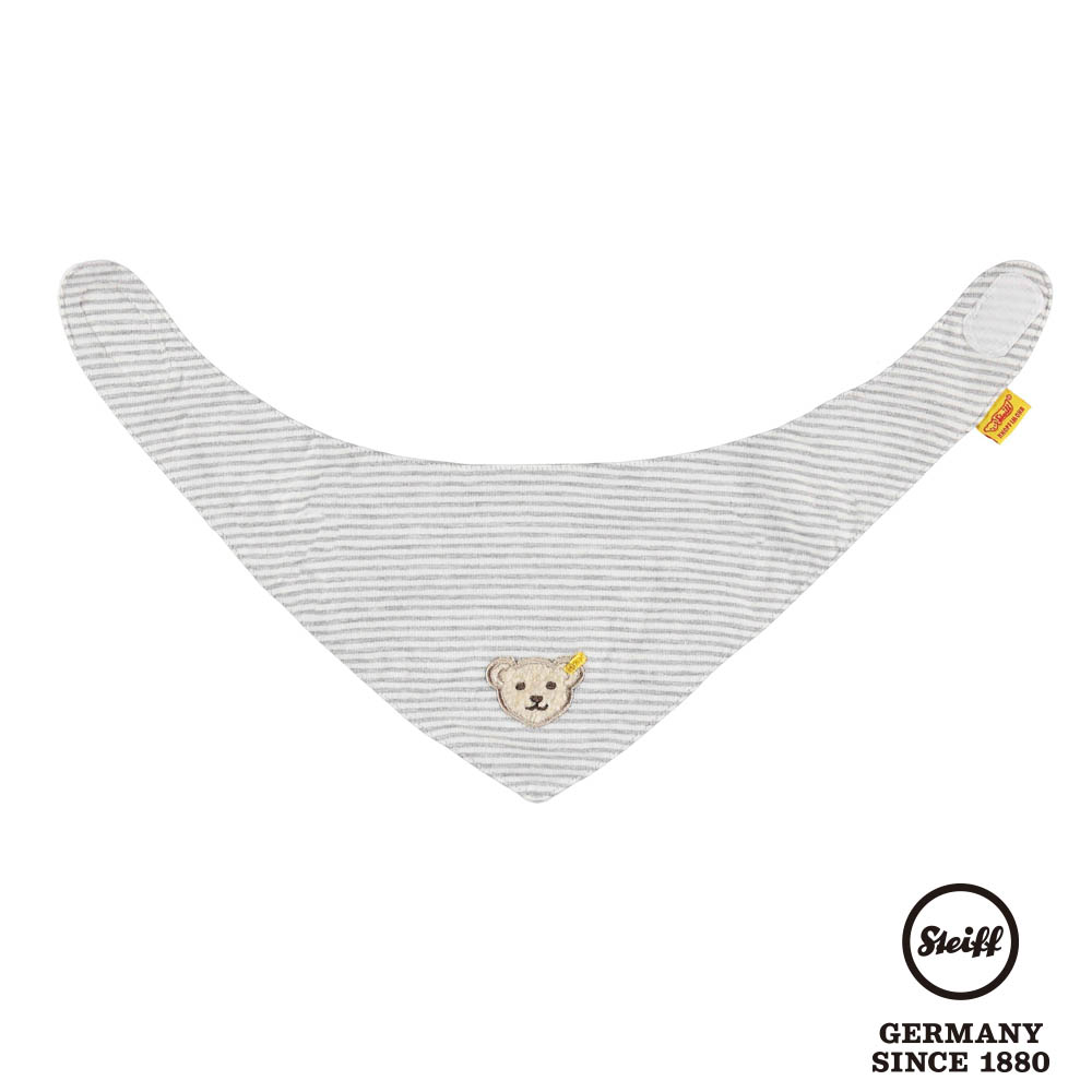 STEIFF德國金耳釦泰迪熊 - 條紋 三角領巾 口水巾 (62嬰幼兒圍兜)